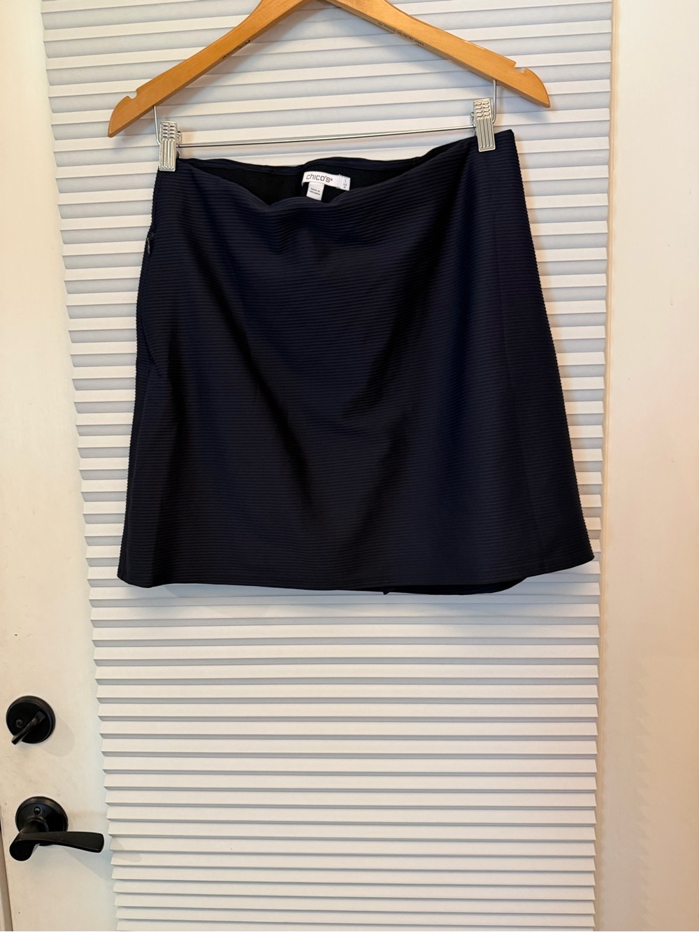 Chico's Dark Navy Ribbed tennis pickleball golf activewear skort skirt shorts